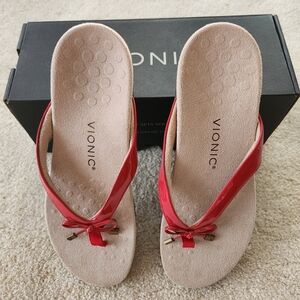 Vionic Bella Sandals Red Patent 9 1/2 M